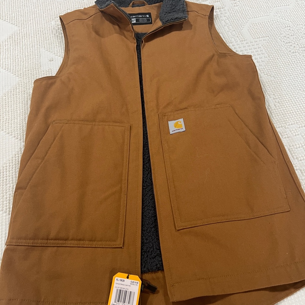 Carhartt Tan Work Vest with Pockets
